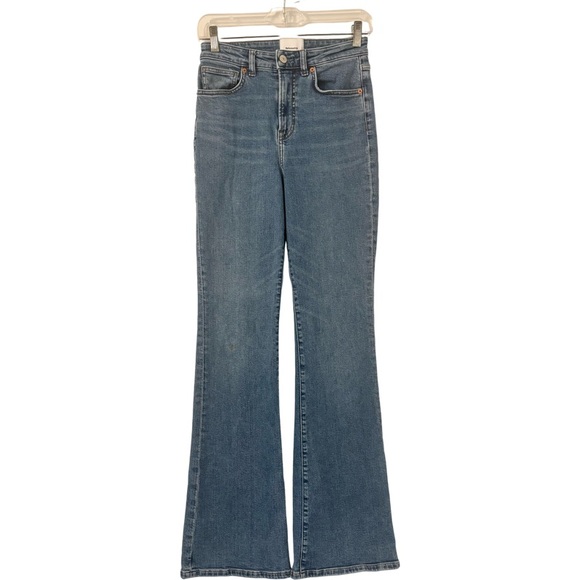 REFORMATION Marlow Super Stretch High Rise Flare Jeans in Blue Size 26 - Picture 4 of 10